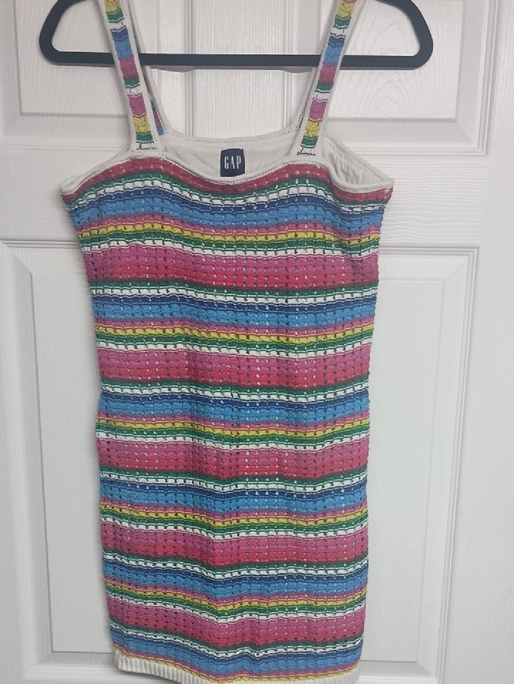 GAP Rainbow Striped Knit Tank Dress